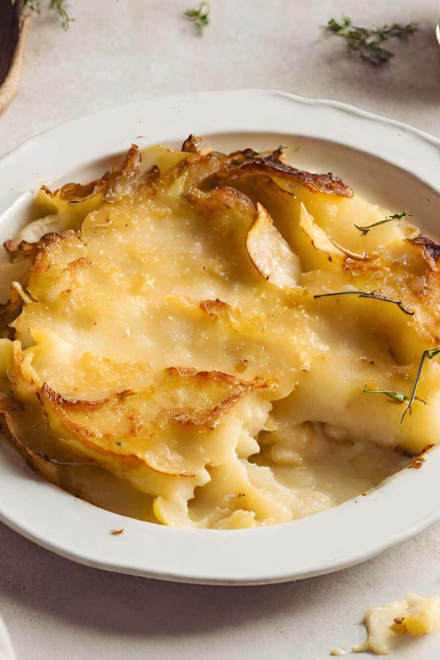 Creamy Vegan Scalloped Potatoes on a plate 