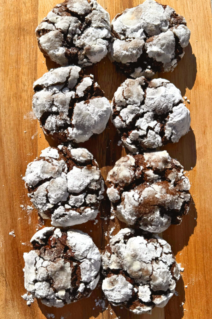 Vegan Chocolate Crinkle Cookies Stack