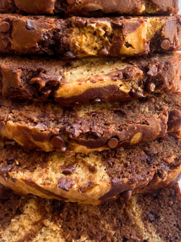 Vegan Marbled Banana Bread All Sliced