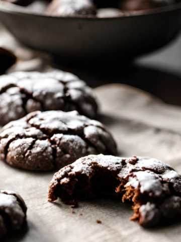 Vegan Chocolate Crinkle Cookies Bite