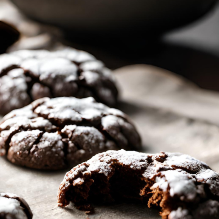 Vegan Chocolate Crinkle Cookies Bite