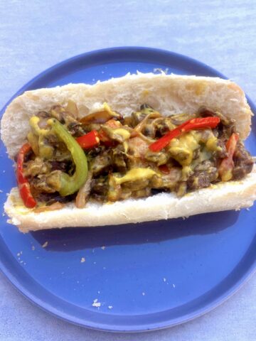 Vegan Philly Cheesesteak Plated