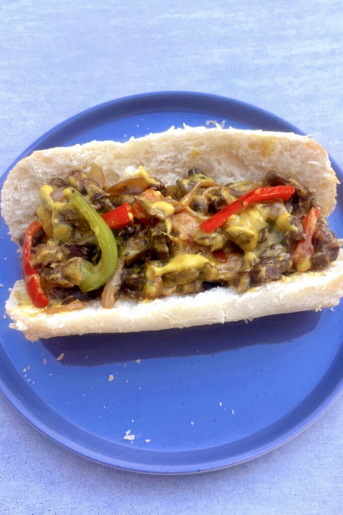 Vegan Philly Cheesesteak Plated