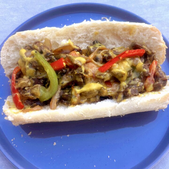 Vegan Philly Cheesesteak Plated