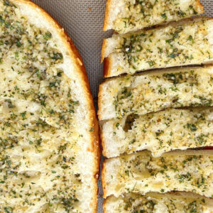 Vegan Garlic Bread on Pan