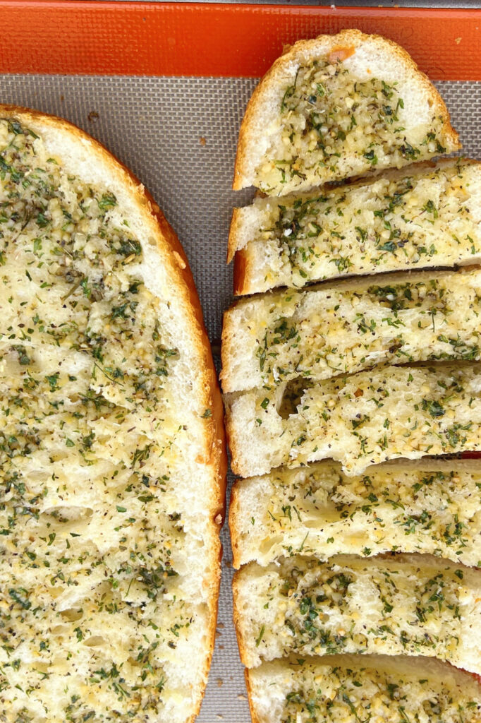 Vegan Garlic Bread on Pan