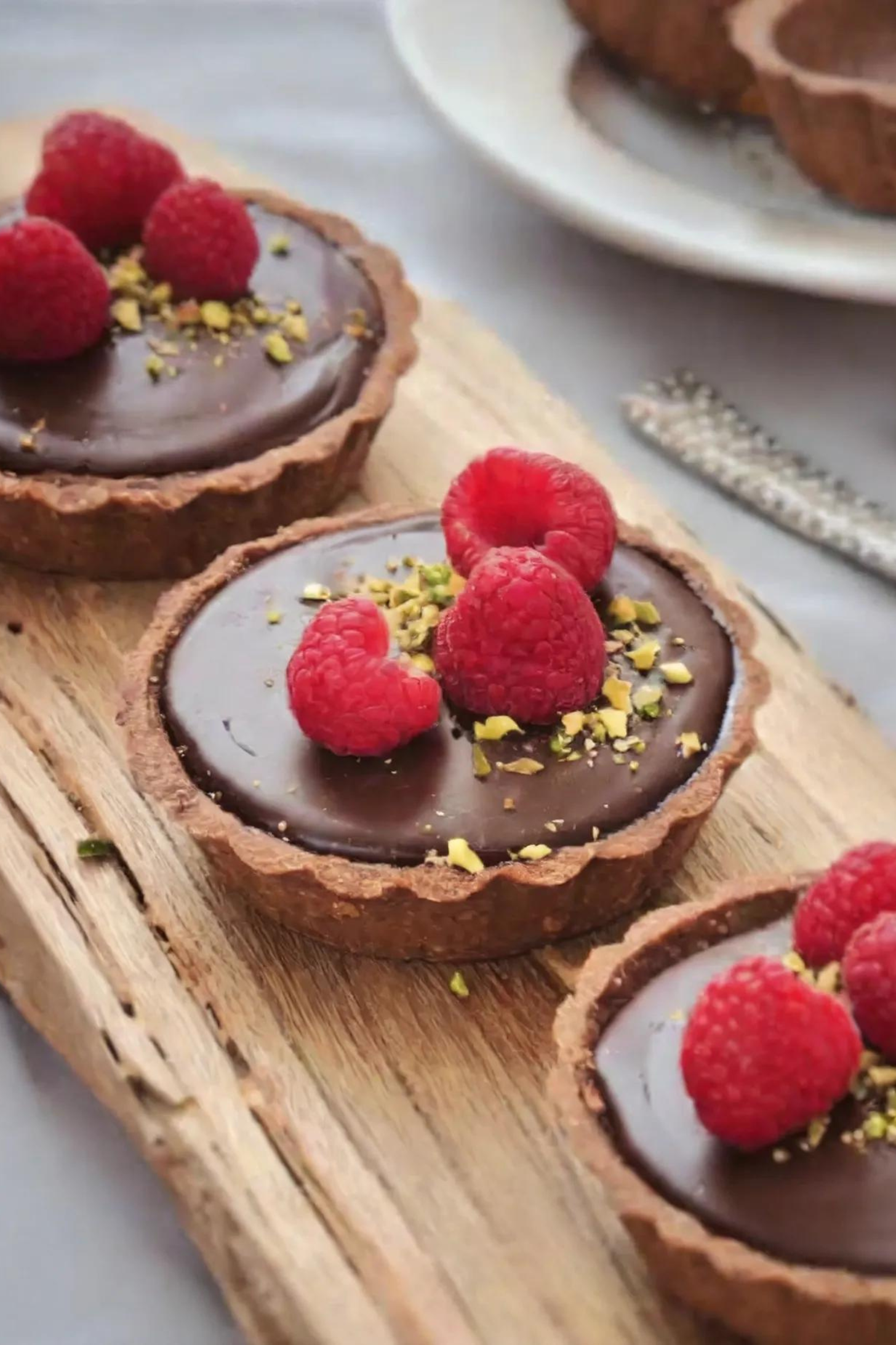 Vegan Chocolate Ganache Tarts Close