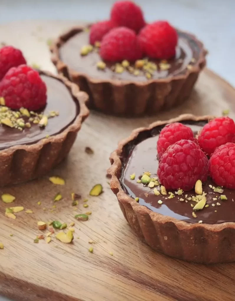 Vegan Chocolate Ganache Tarts Close