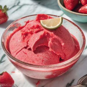 Vegan Strawberry Lime Sorbet