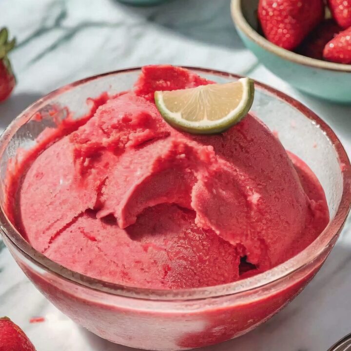 Vegan Strawberry Lime Sorbet