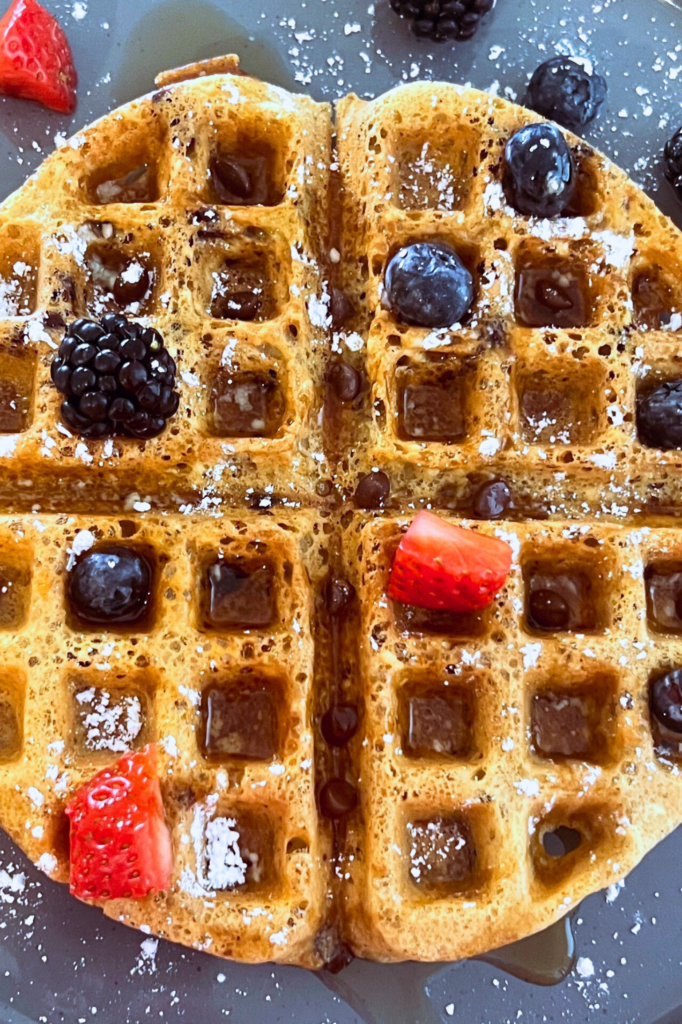 Vegan Cinnamon Chocolate Chip Waffles