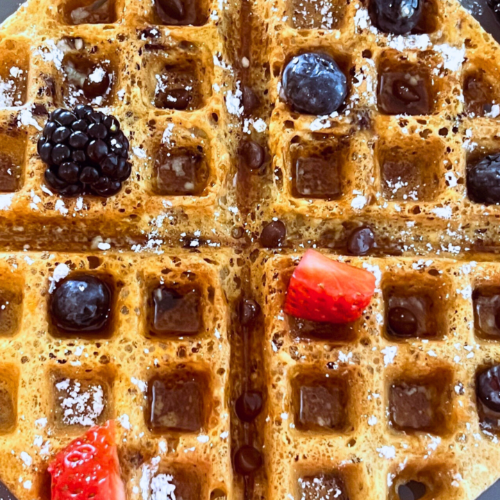 Vegan Cinnamon Chocolate Chip Waffles