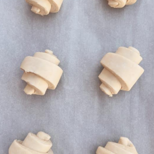 Vegan Croissants Rolled on Tray