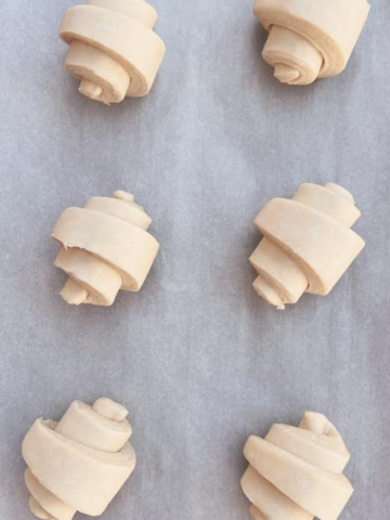 Vegan Croissants Rolled on Tray