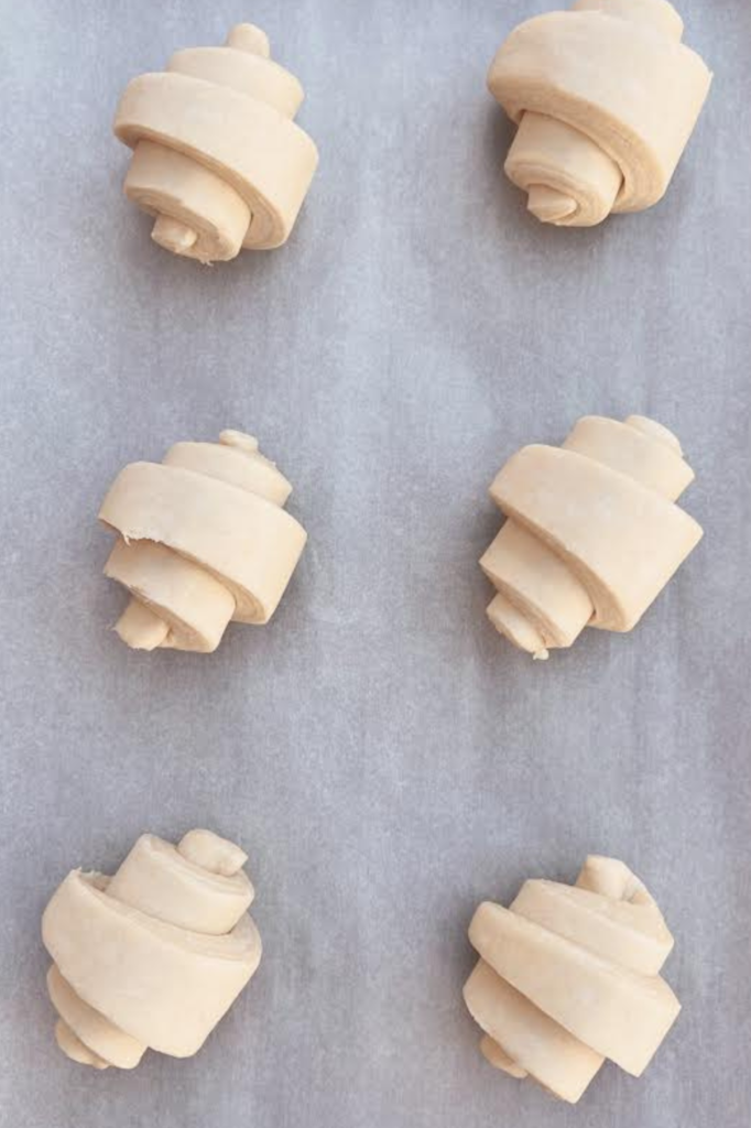 Vegan Croissants Rolled on Tray